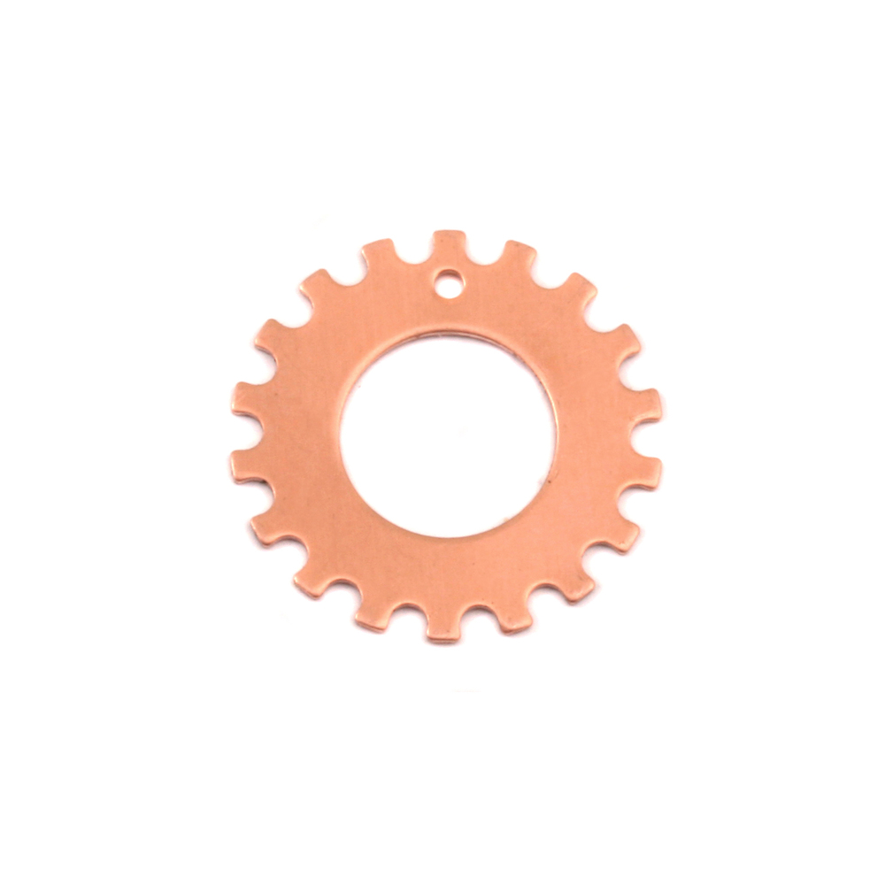 Metal Stamping Blanks Copper Notched Washer 3/4" Washer, 3/8" ID, 24g